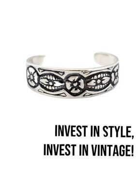 Silver 925 VINTAGE Flowers Leaves Boho Vintage Southwestern 70's